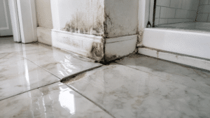 water damage in tiles
